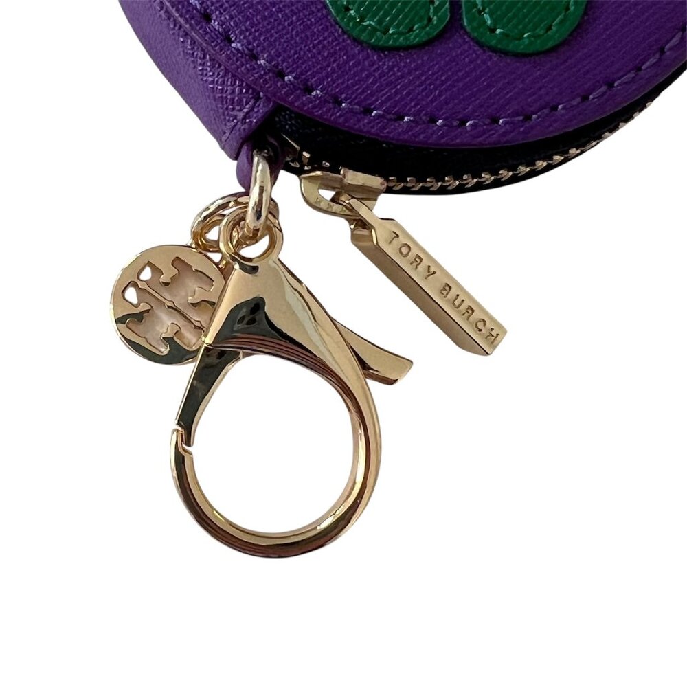 NWOT Tory Burch Horseshoe Clover Kerrington Round Zip Coin Case/Key Fob/BagCharm - Picture 5 of 9